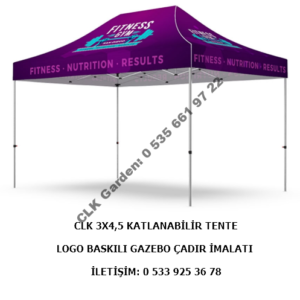 CLK 3x4 Gazebo Baskılı Tanıtım Promosyon Katlanır Çadır İmalatı Satışı
